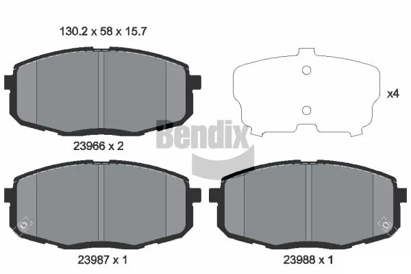 BENDIX Braking fékbetétkészlet, tárcsafék - BPD1153 - TothCarparts