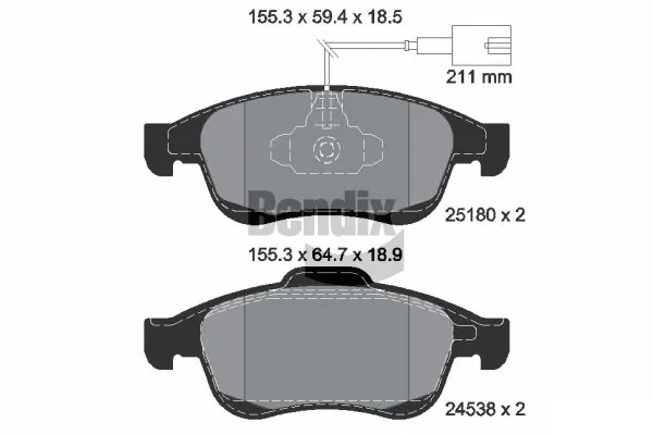 BENDIX Braking fékbetétkészlet, tárcsafék - BPD1154 - TothCarparts