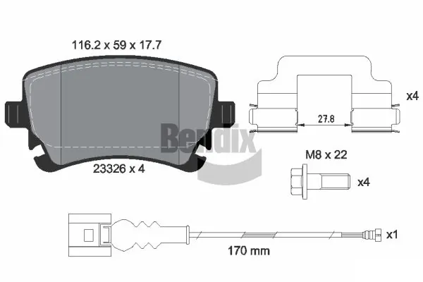 BENDIX Braking fékbetétkészlet, tárcsafék - BPD1163 - TothCarparts