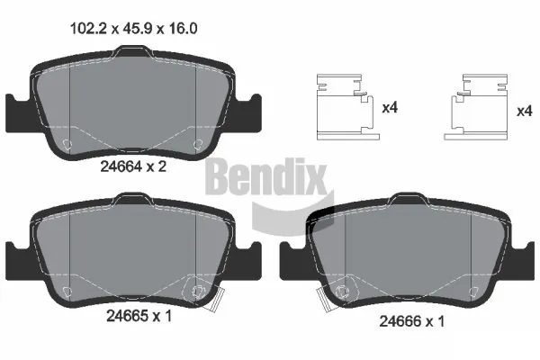 BENDIX Braking fékbetétkészlet, tárcsafék - BPD1183 - TothCarparts