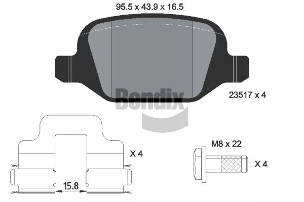 BENDIX Braking fékbetétkészlet, tárcsafék - BPD1191 - TothCarparts