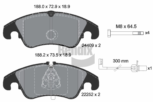 BENDIX Braking fékbetétkészlet, tárcsafék - BPD1201 - TothCarparts