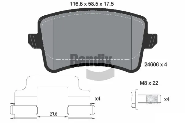BENDIX Braking fékbetétkészlet, tárcsafék - BPD1237 - TothCarparts