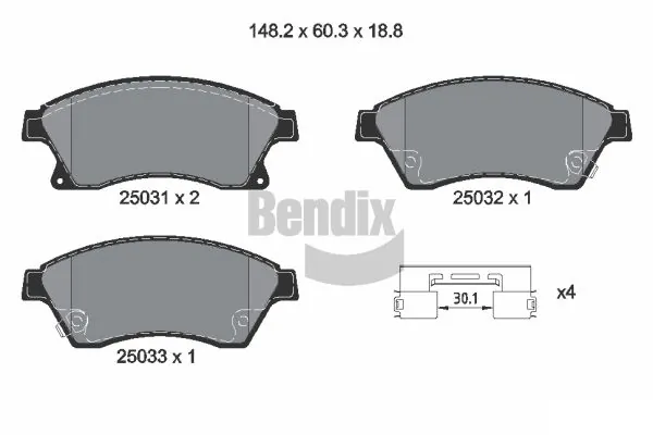 BENDIX Braking fékbetétkészlet, tárcsafék - BPD1239 - TothCarparts