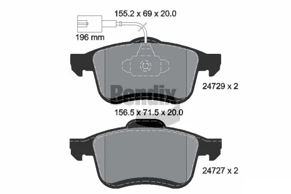 BENDIX Braking fékbetétkészlet, tárcsafék - BPD1242 - TothCarparts
