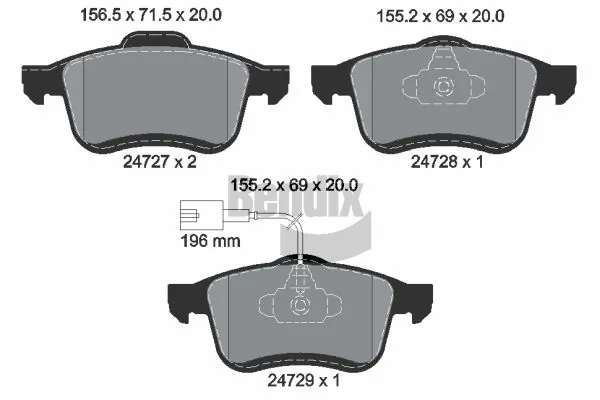 BENDIX Braking fékbetétkészlet, tárcsafék - BPD1251 - TothCarparts