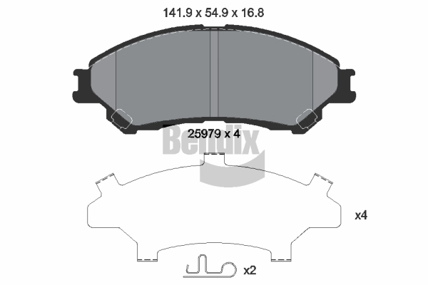 BENDIX Braking fékbetétkészlet, tárcsafék - BPD1258 - TothCarparts