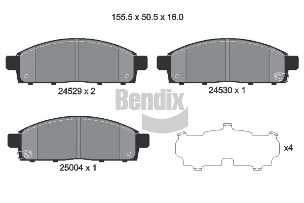 BENDIX Braking fékbetétkészlet, tárcsafék - BPD1265 - TothCarparts