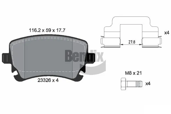 BENDIX Braking fékbetétkészlet, tárcsafék - BPD1286 - TothCarparts
