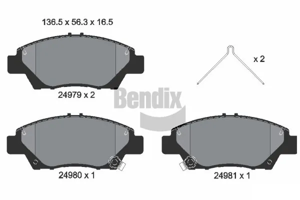 BENDIX Braking fékbetétkészlet, tárcsafék - BPD1326 - TothCarparts
