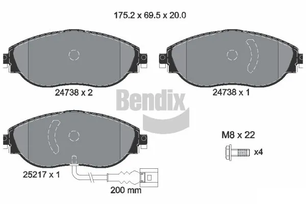 BENDIX Braking fékbetétkészlet, tárcsafék - BPD1333 - TothCarparts