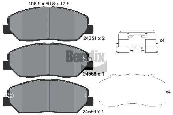 BENDIX Braking fékbetétkészlet, tárcsafék - BPD1354 - TothCarparts