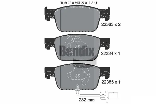 BENDIX Braking fékbetétkészlet, tárcsafék - BPD1359 - TothCarparts
