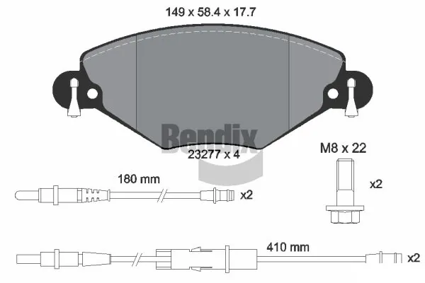 BENDIX Braking fékbetétkészlet, tárcsafék - BPD1368 - TothCarparts