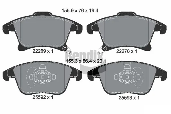 BENDIX Braking fékbetétkészlet, tárcsafék - BPD1435 - TothCarparts