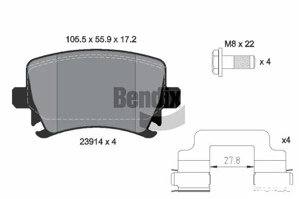 BENDIX Braking fékbetétkészlet, tárcsafék - BPD1436 - TothCarparts