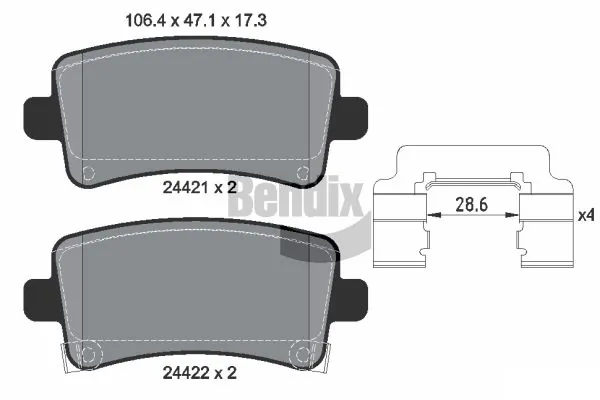 BENDIX Braking fékbetétkészlet, tárcsafék - BPD1439 - TothCarparts