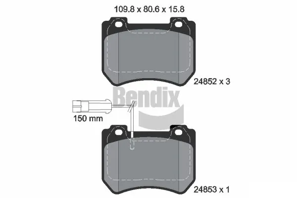BENDIX Braking fékbetétkészlet, tárcsafék - BPD1461 - TothCarparts