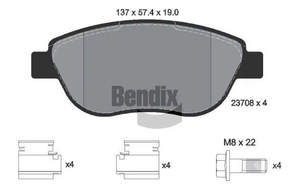 BENDIX Braking fékbetétkészlet, tárcsafék - BPD1475 - TothCarparts