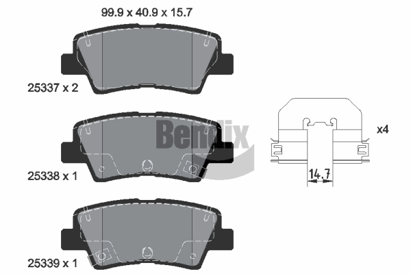 BENDIX Braking fékbetétkészlet, tárcsafék - BPD1553 - TothCarparts