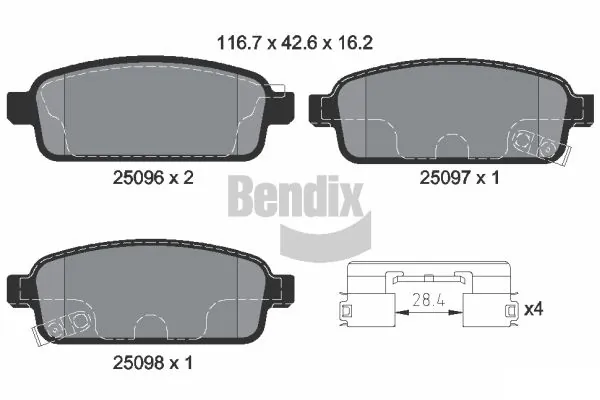 BENDIX Braking fékbetétkészlet, tárcsafék - BPD1586 - TothCarparts