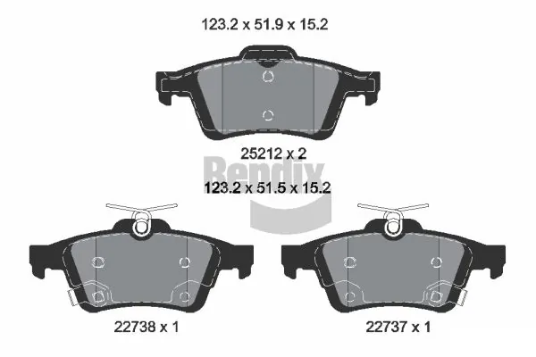 BENDIX Braking fékbetétkészlet, tárcsafék - BPD1626 - TothCarparts