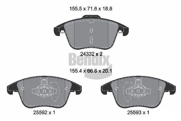 BENDIX Braking fékbetétkészlet, tárcsafék - BPD1633 - TothCarparts