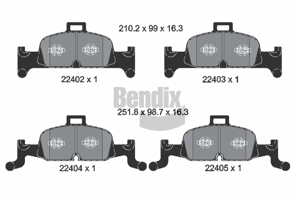 BENDIX Braking fékbetétkészlet, tárcsafék - BPD1636 - TothCarparts