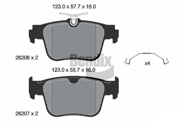 BENDIX Braking fékbetétkészlet, tárcsafék - BPD1664 - TothCarparts