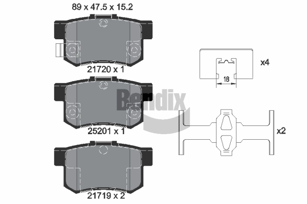 BENDIX Braking fékbetétkészlet, tárcsafék - BPD1839 - TothCarparts
