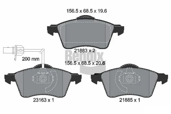 BENDIX Braking fékbetétkészlet, tárcsafék - BPD1859 - TothCarparts