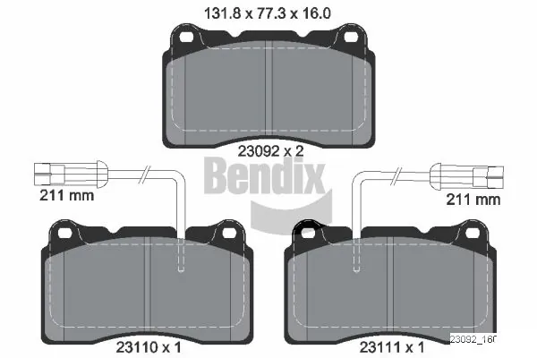 BENDIX Braking fékbetétkészlet, tárcsafék - BPD1917 - TothCarparts