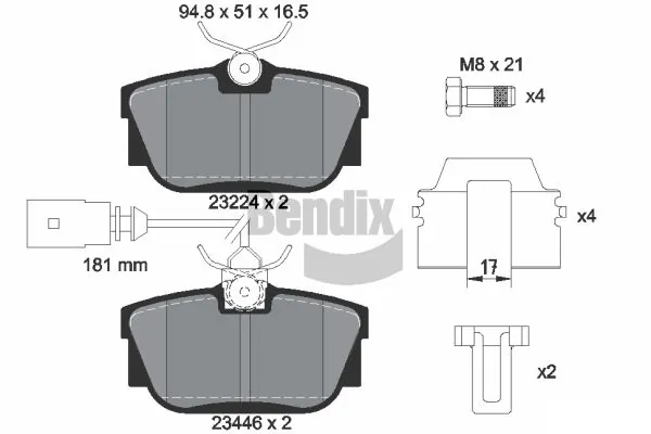 BENDIX Braking fékbetétkészlet, tárcsafék - BPD1980 - TothCarparts