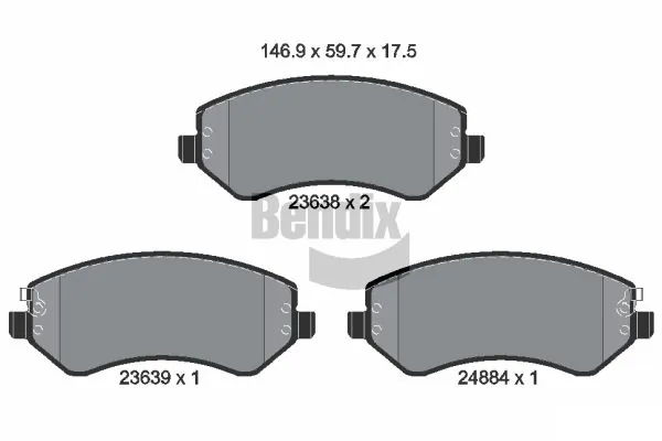 BENDIX Braking fékbetétkészlet, tárcsafék - BPD2020 - TothCarparts