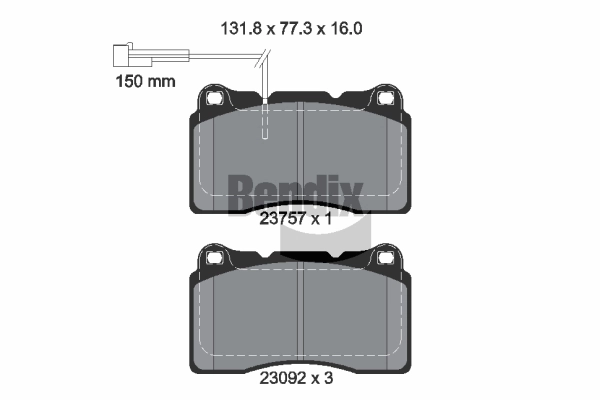 BENDIX Braking fékbetétkészlet, tárcsafék - BPD2037 - TothCarparts
