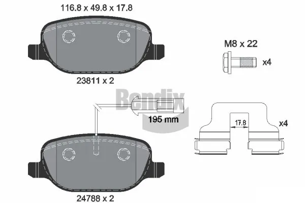 BENDIX Braking fékbetétkészlet, tárcsafék - BPD2049 - TothCarparts