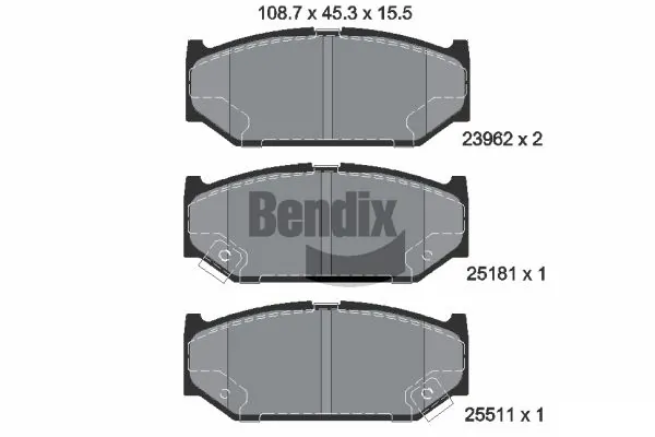 BENDIX Braking fékbetétkészlet, tárcsafék - BPD2070 - TothCarparts