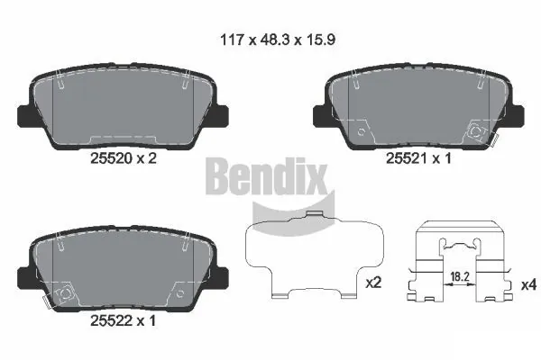 BENDIX Braking fékbetétkészlet, tárcsafék - BPD2247 - TothCarparts