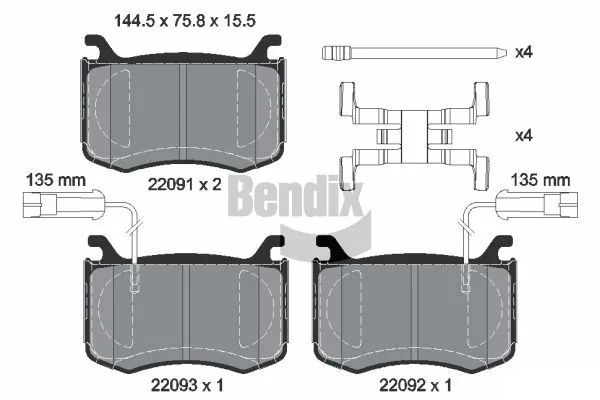 BENDIX Braking fékbetétkészlet, tárcsafék - BPD2313 - TothCarparts