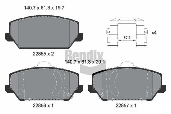 BENDIX Braking fékbetétkészlet, tárcsafék - BPD2342 - TothCarparts