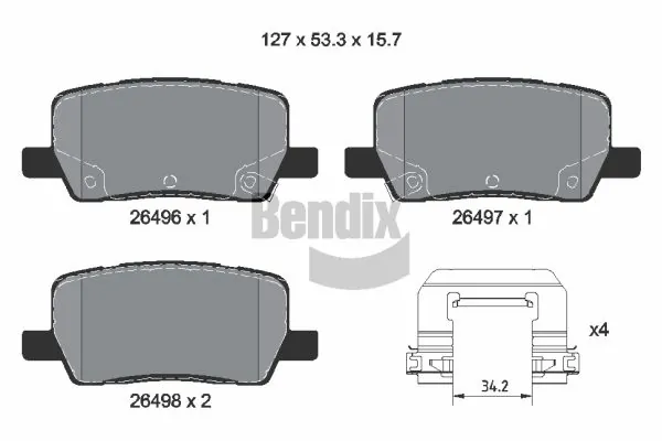 BENDIX Braking fékbetétkészlet, tárcsafék - BPD2386 - TothCarparts