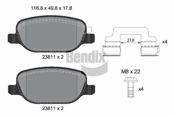 BENDIX Braking fékbetétkészlet, tárcsafék - BPD2410 - TothCarparts
