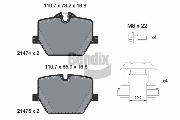 BENDIX Braking fékbetétkészlet, tárcsafék - BPD2480 - TothCarparts