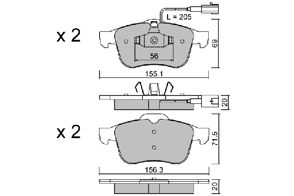 AISIN fékbetétkészlet, tárcsafék - BPFI-1033 - TothCarparts