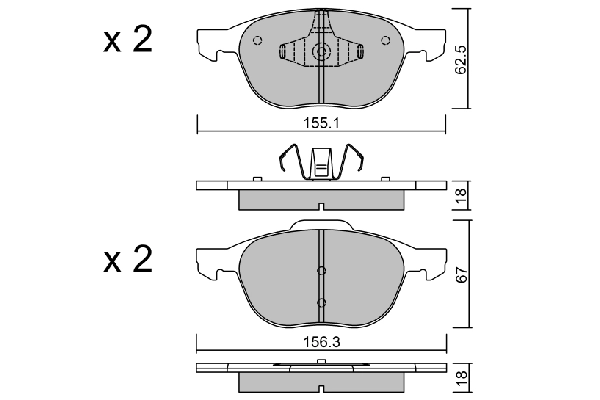 AISIN fékbetétkészlet, tárcsafék - BPFO-1004 - TothCarparts
