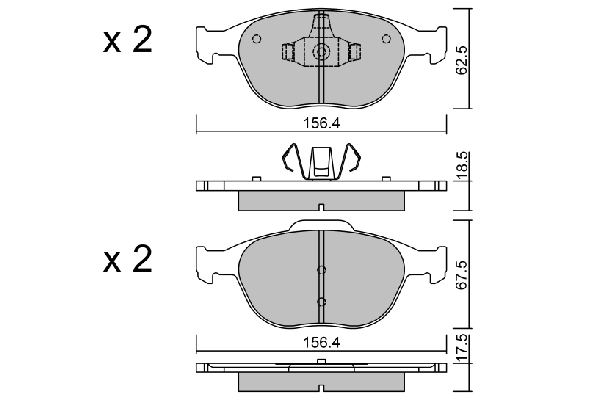 AISIN fékbetétkészlet, tárcsafék - BPFO-1007 - TothCarparts