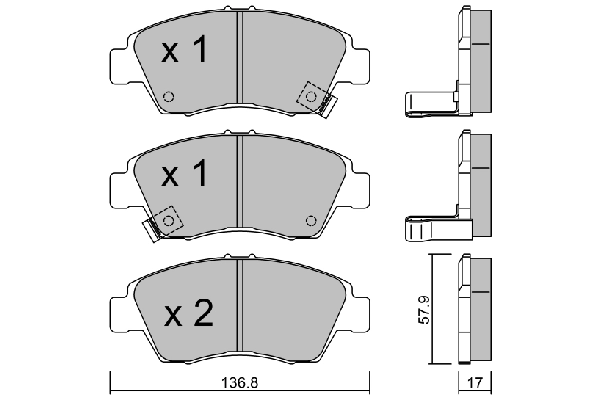 AISIN fékbetétkészlet, tárcsafék - BPHO-1001 - TothCarparts