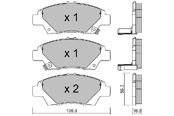 AISIN fékbetétkészlet, tárcsafék - BPHO-1902 - TothCarparts