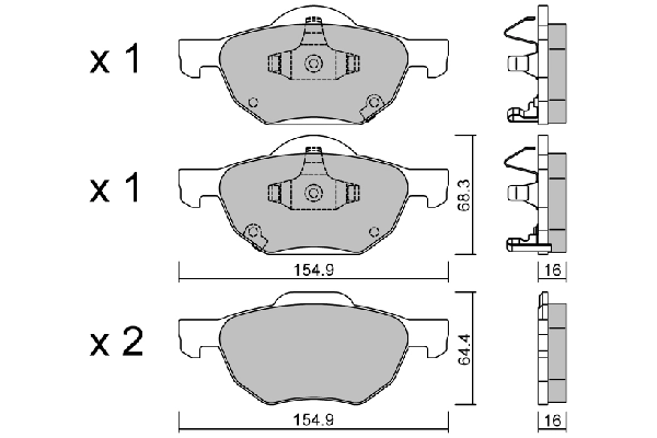 AISIN fékbetétkészlet, tárcsafék - BPHO-1903 - TothCarparts