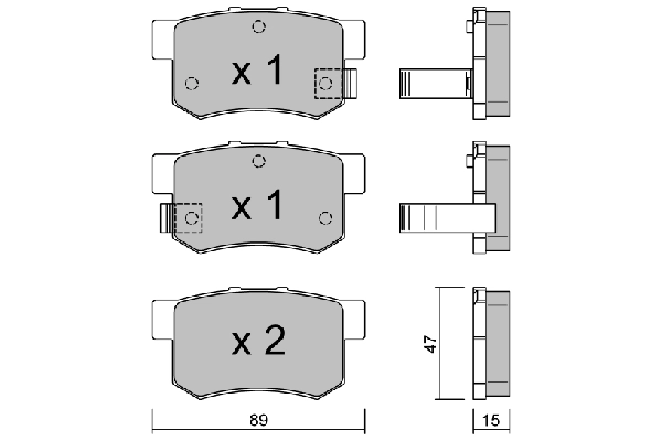 AISIN fékbetétkészlet, tárcsafék - BPHO-2000 - TothCarparts